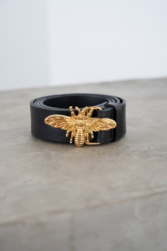 Cinturón Abeja Cuero - Negro
